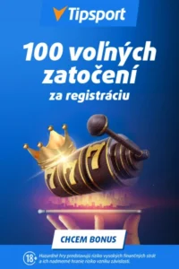 Tipsport vstupný bonus 100 free spinov